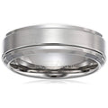 Sapphire Tungsten Wedding Band 7mm Diamond Finish Comfort Fit for Men