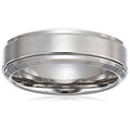 Men's Diamond Finish Sapphire Tungsten Wedding Band 7mm Comfort Fit
