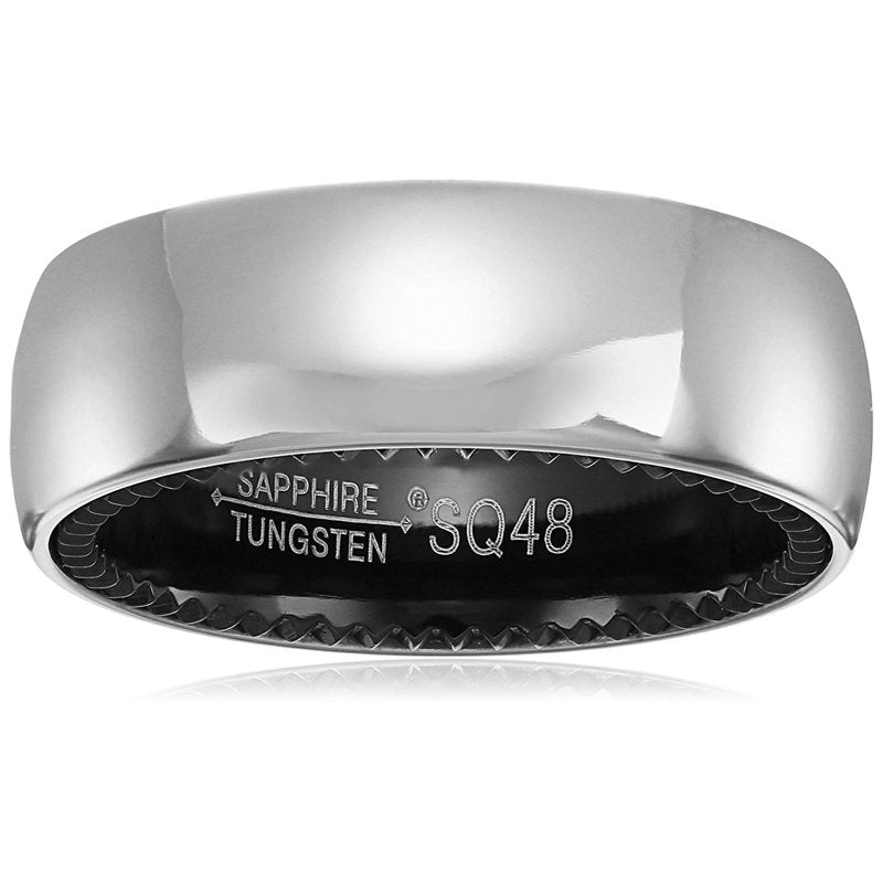 Men's Black Satin Finish Wedding Band 8mm Comfort Fit Tungsten Titanium Ring