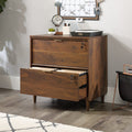 Sauder Clifford Place Lateral File Cabinet - Walnut Finish with Lock & Cords Pass-Through