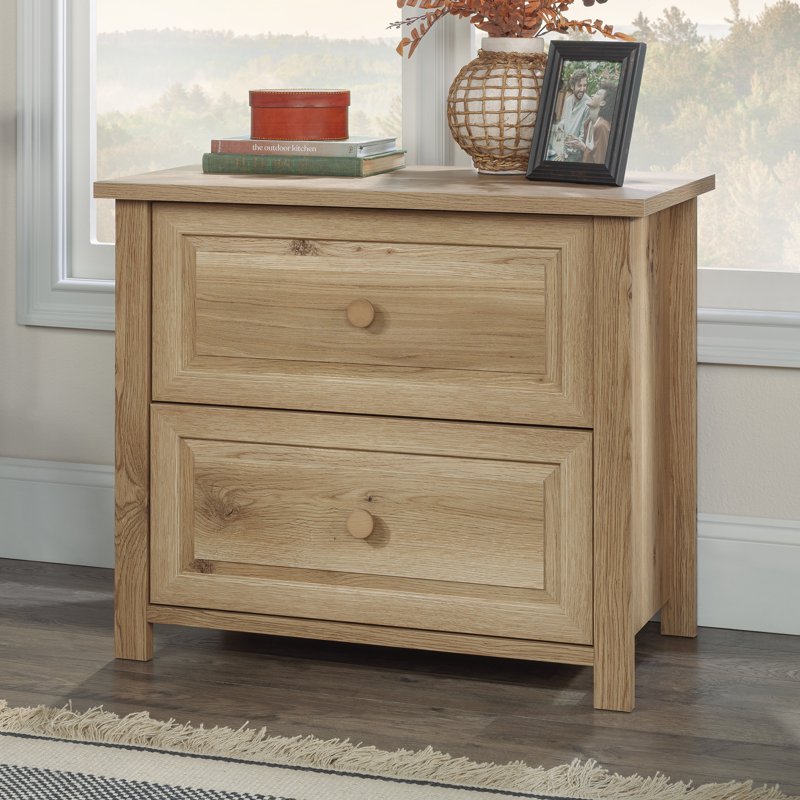 Sauder Farmhouse Lateral File Cabinet with 2 Drawers in Timber Oak - Home Office Storage