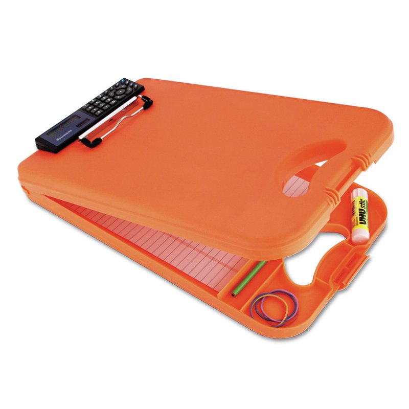 Heavy-Duty Storage Clipboard with Built-In Calculator - Hi-Vis Orange