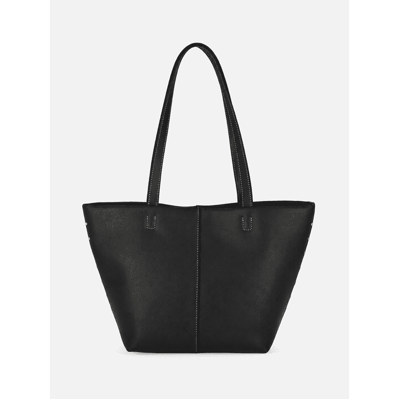 Stylish Large Tote Handbag with Grommet Detail and Recycled Lining