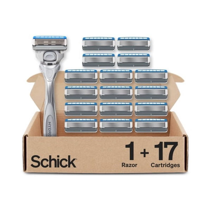 Men's Dry Skin Razor Handle & 17 5-Blade Cartridge Refills - Hydrating Shaving Set