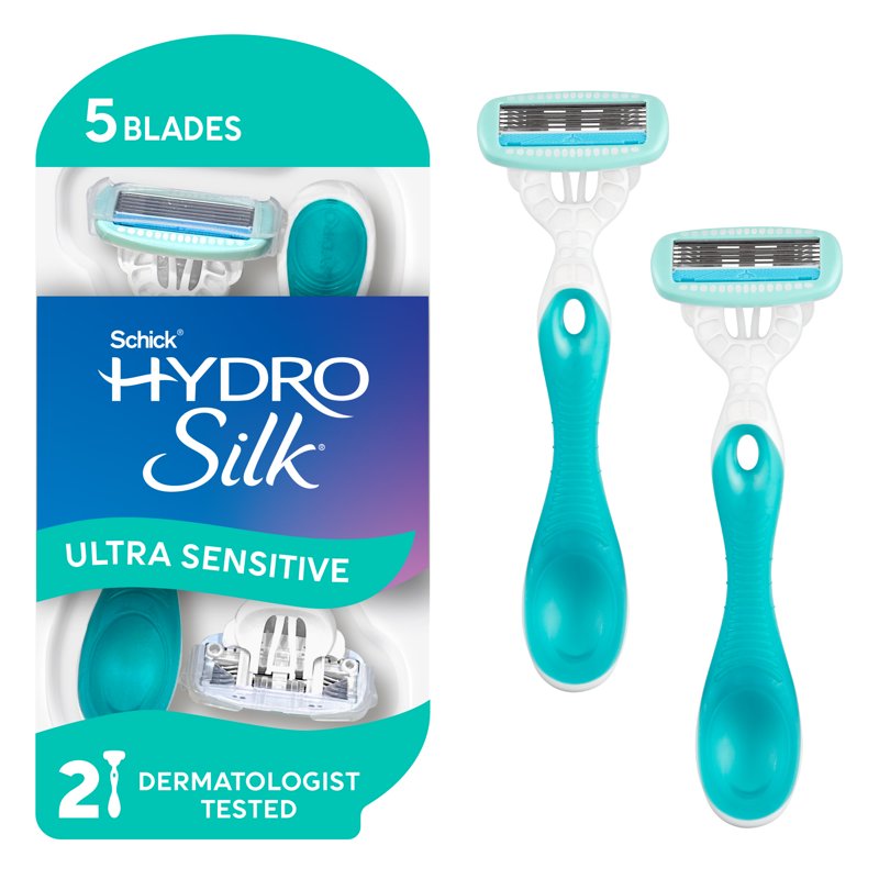 Women’s Disposable Razor with 5 Curved-Sensing Blades & Hydrating Serum - 2 Count
