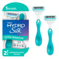 Women’s Disposable Razor with 5 Curved-Sensing Blades & Hydrating Serum - 2 Count