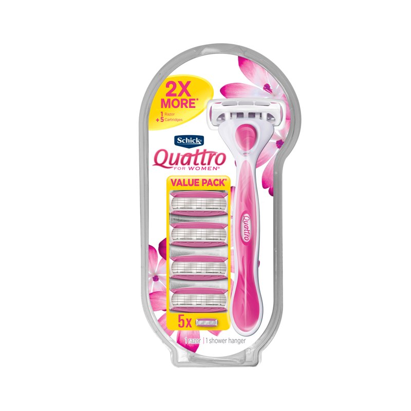 Women’s Razor with 5 Refills - Sensitive Skin Shaving Kit