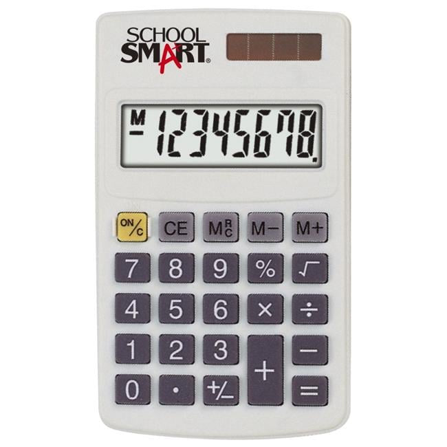 Handheld Pocket Calculator for School, Office & Home - 8-Digit Display