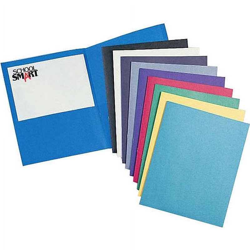 School Smart Leatherette 2-Pocket Folder 9x12 Inches Pack of 25