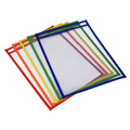 Reusable Dry Erase Pocket Sleeves Set of 25 - 10.5 x 13 Inches for Classroom & Office