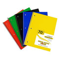 School Supply Spiral Notebook Set - 5 Pack Wide Ruled Assorted Colors