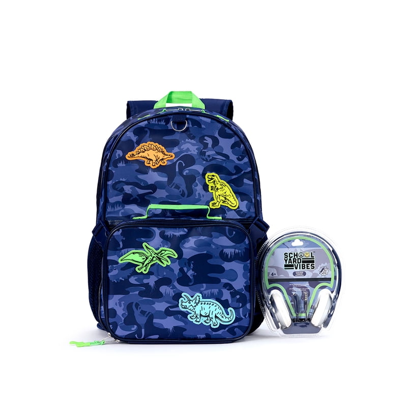 Kids Backpack Set with Lunch Box and Headphones - 17 Inch School Bag for Children