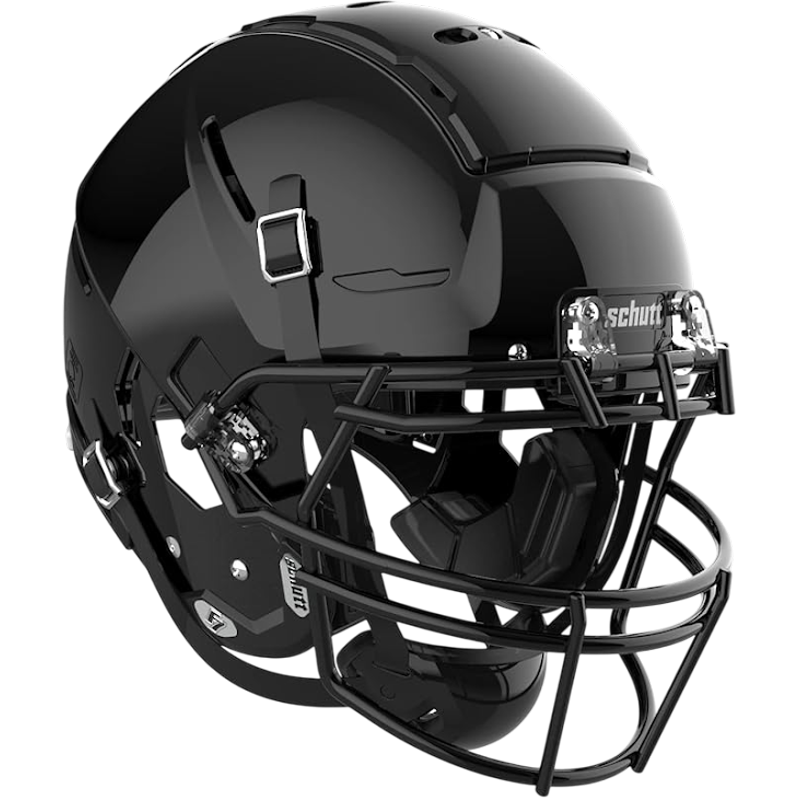 Football Helmet with Impact Protection and Custom Fit - Black