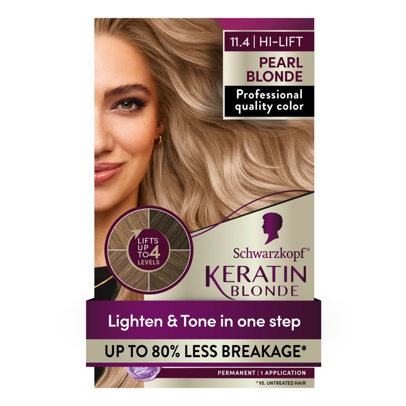 Permanent Hair Dye Kit - Blonde Shade Options, Keratin & Collagen Enriched