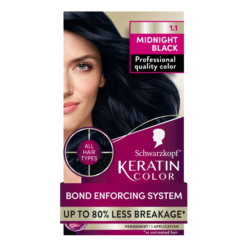 Permanent Hair Dye Kit with Keratin for Gray Coverage & Vibrant Color