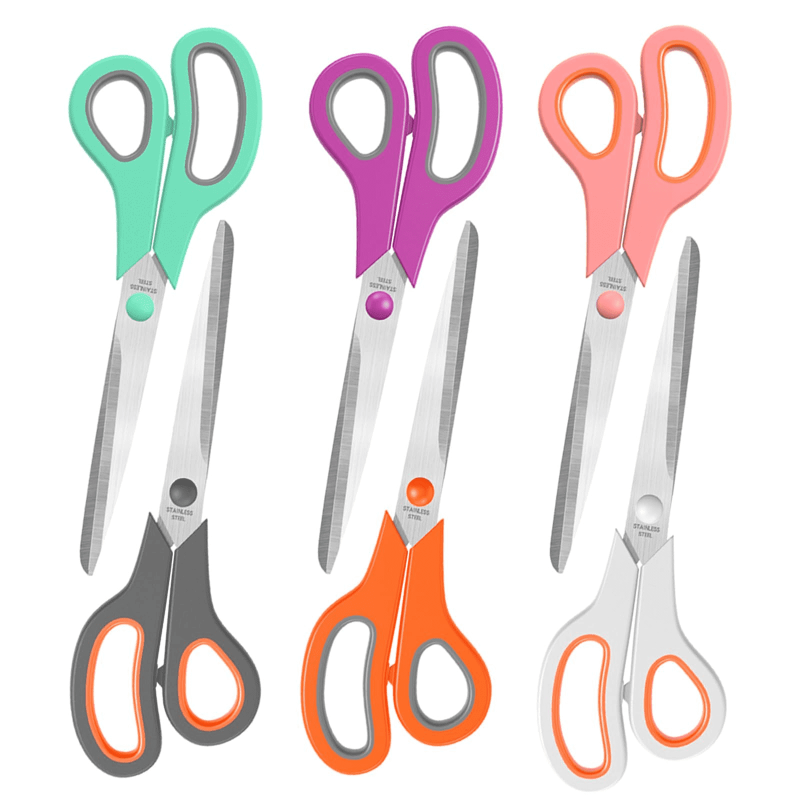 All-Purpose 8.5 Inch Stainless Steel Scissors Set - Sharp, Durable, Comfort Grip