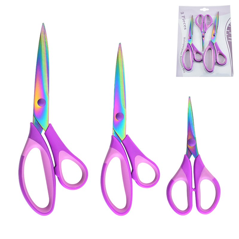 Scnor 3-Piece Titanium Scissors Set - Multi-Purpose Craft Sewing Shears (Variation: A, NKN210629971)