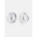 Faux Pearl Stud Earrings for Women - Organic Shape, Silver or Gold Tone