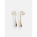 Gold Tone Faux Pearl Drop Earrings for Women - Elegant Jewelry Accessory