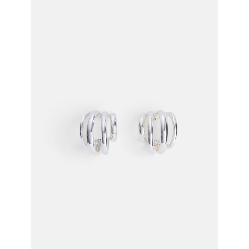 Multi Band Sculpted Hoop Earrings for Women - Silver & Gold Options