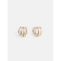 Multi Band Sculpted Hoop Earrings for Women - Gold & Silver