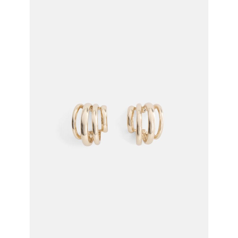 Multi Band Sculpted Hoop Earrings for Women - Gold & Silver