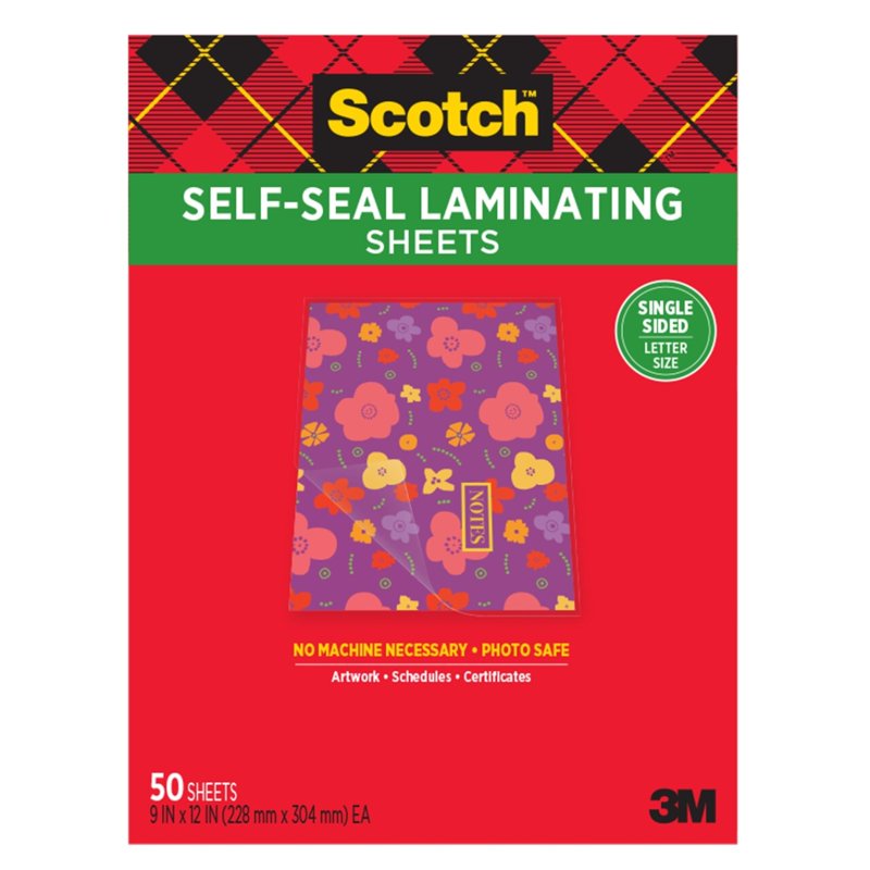 Laminating Sheets Letter Size 9x12 Inches - Pack of 50, Single Sided