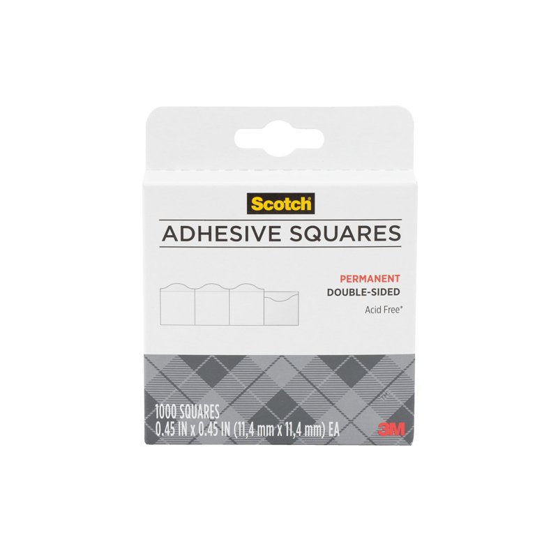 Double-Sided Adhesive Squares 0.45 in. x 0.45 in., 1000 Pack for Paper Crafts