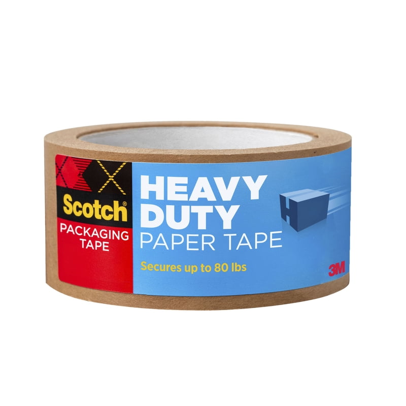 Heavy Duty Packing Tape - Recycle-Friendly Kraft Paper Sealing Tape, 1.88 in x 24.9 yd