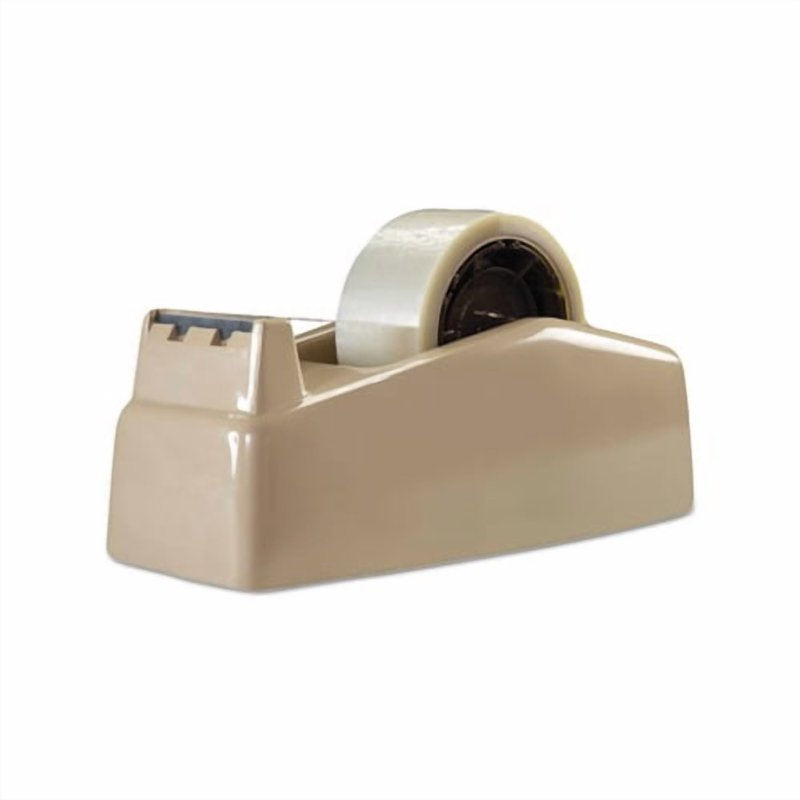 Heavy Duty Two-Roll Desktop Tape Dispenser - High-Impact Plastic, Tan
