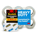Heavy Duty Shipping Packing Tape - 3-Inch Core, Clear, 1.88" x 54.6 Yards, 6 Rolls