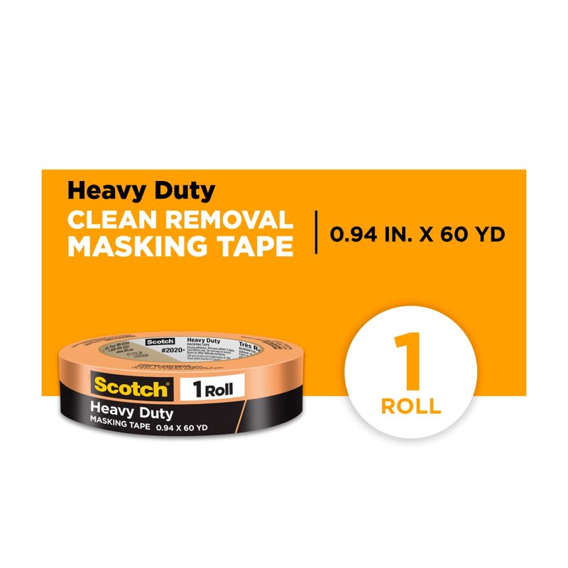 Scotch Heavy Duty Masking Tape 0.94 in x 60 yd Orange - 1 Roll
