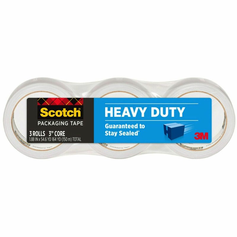 Heavy Duty Shipping Packing Tape 1.88 x 54.6 Yards Clear 3-Pack