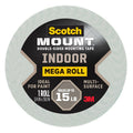 Indoor Double-Sided Mounting Tape - Strong Adhesive, 0.75 x 350 in, White, 1 Roll