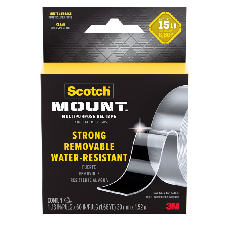 Heavy Duty Clear Mounting Tape - Holds Up to 15 lbs for Walls & Decor