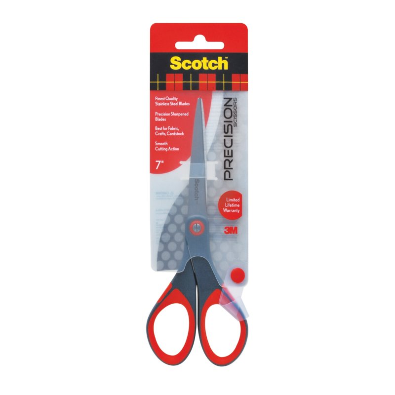 7-Inch Stainless Steel Precision Scissors with Comfort Grip for Fabric and Paper