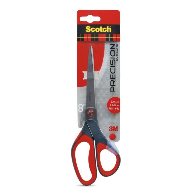 8-Inch Stainless Steel Crafting Scissors with Pointed Tips and Comfort Grip