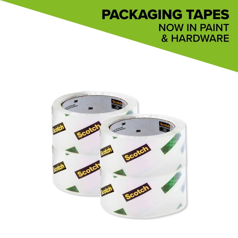 Clear Packaging Tape 1.88 in x 54.6 yds - 4 Rolls, Strong & Easy Start