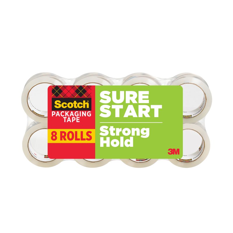 Clear Packaging Tape - Strong, Easy-Start 1.88 In x 54.6 Yds, 8 Rolls