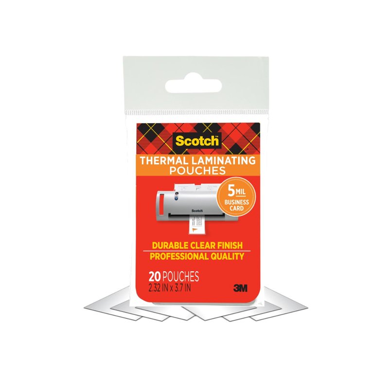 20-Pack Clear Thermal Laminating Pouches for Documents - 2.3 x 3.7 Inches