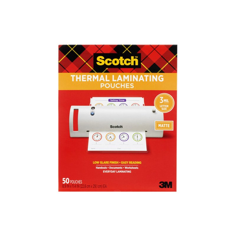 Thermal Laminating Pouches 8.9 x 11.4 Inches, 3 Mil, Pack of 50 - Clear Office Protectors