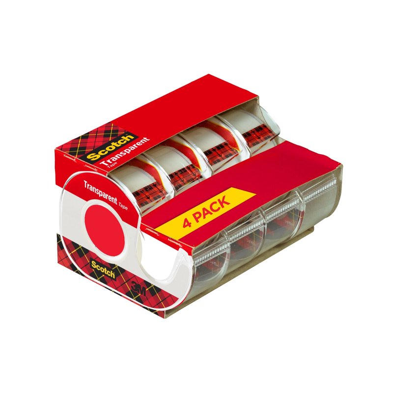 Clear Transparent Tape 3/4 in x 850 in with Dispenser - Office & Gift Wrapping