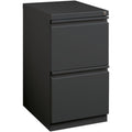 Modern Metal Mobile Pedestal Filing Cabinet with 2 Drawers - Charcoal