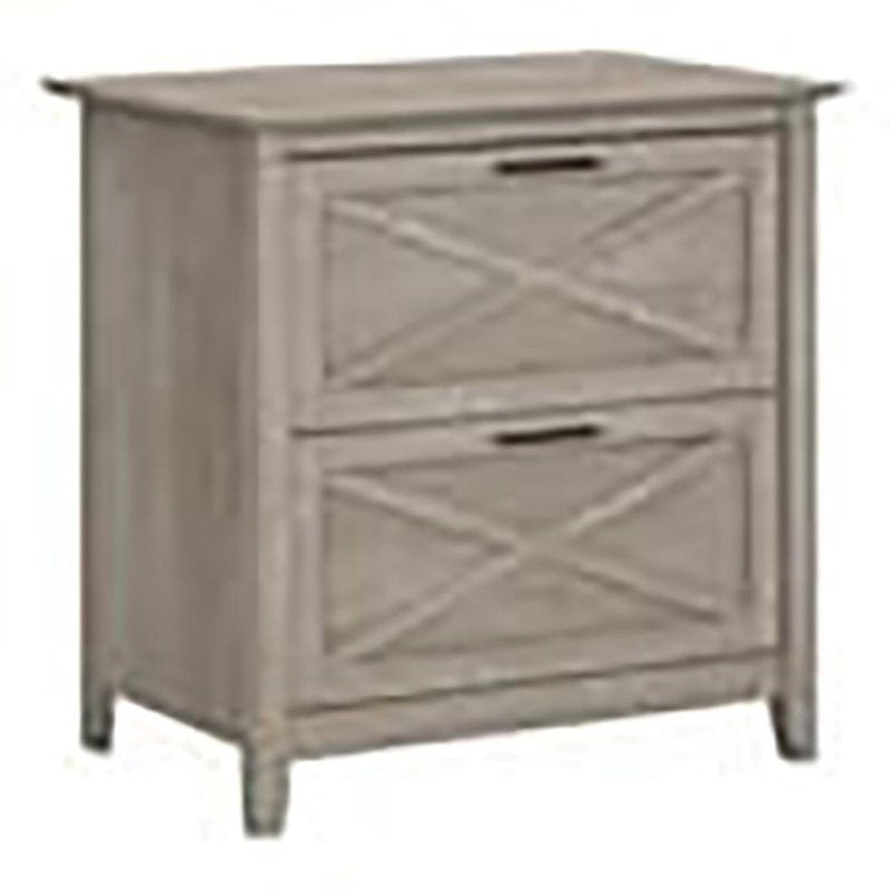 Wood Lateral File Cabinet with 2 Drawers - Gray Home Office Storage