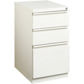 20-Inch Metal Mobile Pedestal Filing Cabinet with 3 Drawers, White