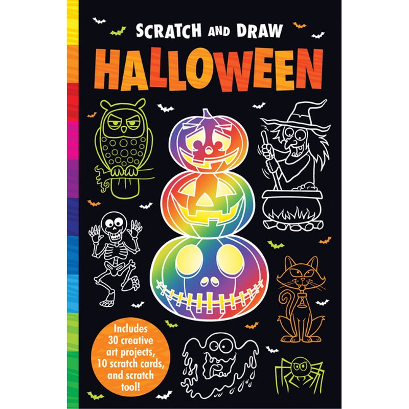 Halloween Scratch and Draw Art Book with 30 Projects for Kids