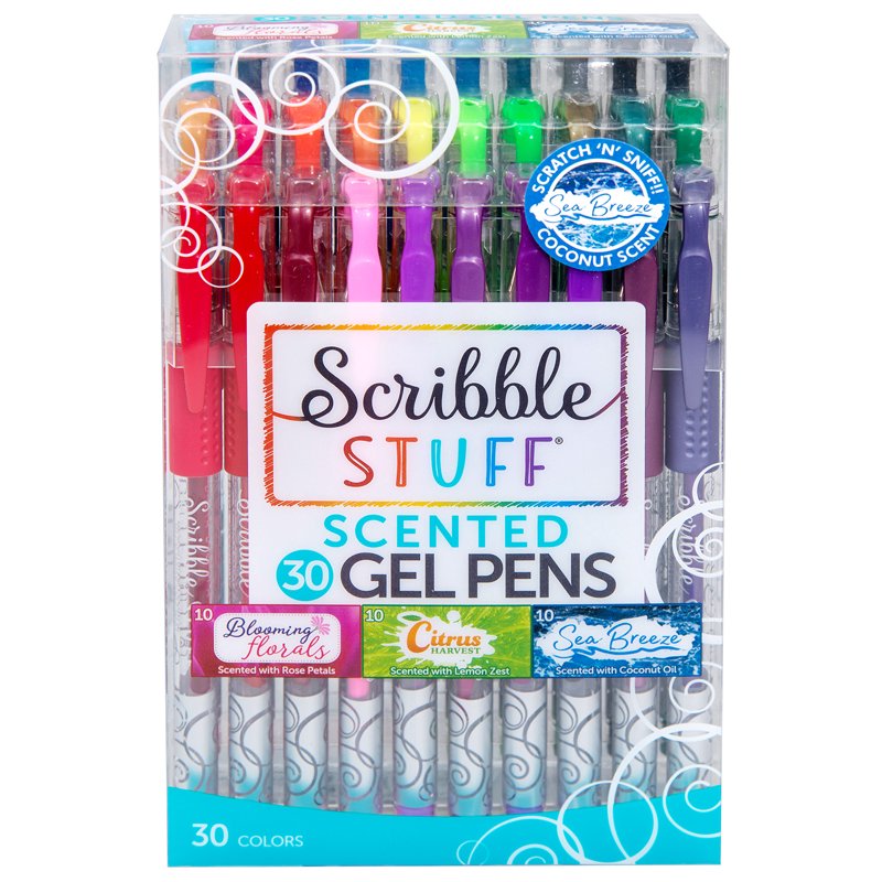 Scented Gel Pens Set - 30 Vibrant Colors with Citrus & Floral Fragrances