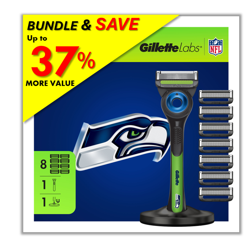 Seahawks Gameday Razor Bundle with Magnetic Stand & Blade Refills