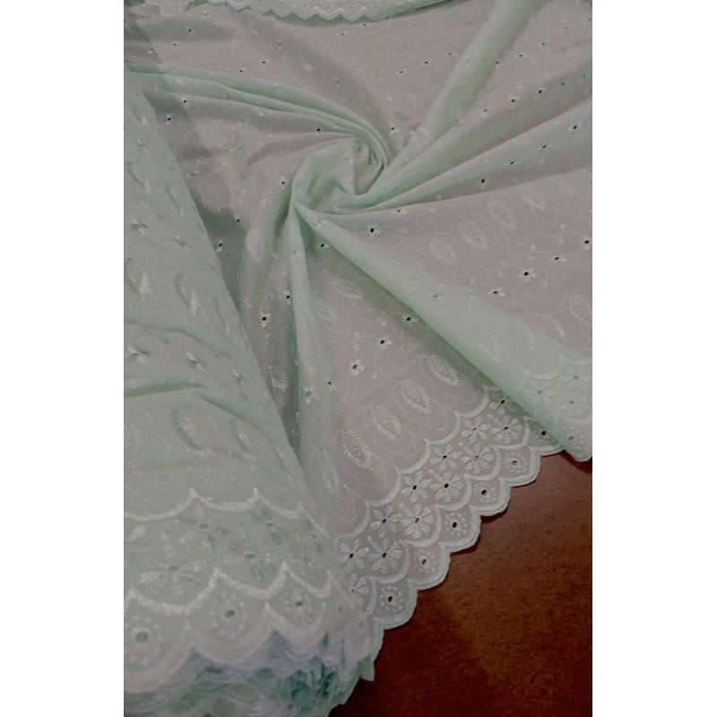 Poly Cotton Embroidery Eyelet Fabric by the Yard - Soft, All-Over Design
