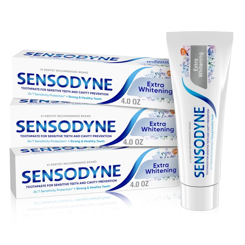Sensodyne Extra Whitening Sensitive Toothpaste, Mint, 4 Oz, 3 Pack - Variation 3